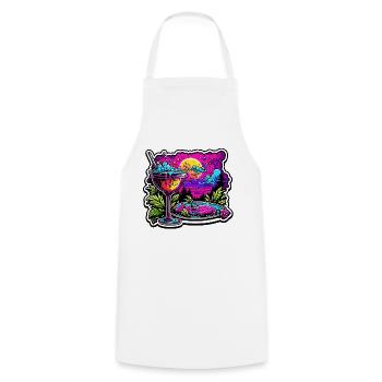 Abstrait / Cocktail / Coucher de soleil / Nourriture / - Tablier de cuisine - blanc - Devant - AI Model Male 185 dark (185cm)