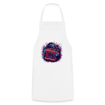 Headphones / Audio / Music / Sound / Cool - Cooking Apron - white - Front - AI Model Male 185 dark (185cm)