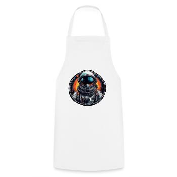 Astronaute / Espace / Vaisseau spatial / Vaisseau spatial / Lune - Tablier de cuisine - blanc - Devant - AI Model Male 185 dark (185cm)