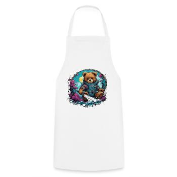 Astronaut / Space / Animal / Bear / Spaceship - Cooking Apron - white - Front - AI Model Male 185 dark (185cm)