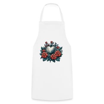 Heart / Mother's Day / Love / Holidays / Love - Cooking Apron - white - Front - AI Model Male 185 dark (185cm)