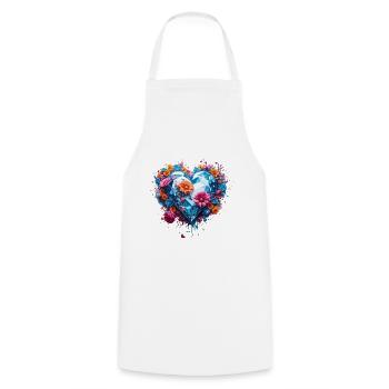Coeur / Fête des Mères / Amour / Vacances / Amour - Tablier de cuisine - blanc - Devant - AI Model Male 185 dark (185cm)