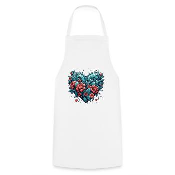 Coeur / Fête des Mères / Amour / Vacances / Amour - Tablier de cuisine - blanc - Devant - AI Model Male 185 dark (185cm)