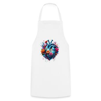 Coeur / Fête des Mères / Amour / Vacances / Amour - Tablier de cuisine - blanc - Devant - AI Model Male 185 dark (185cm)