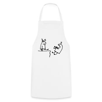 6 years: Farewell age 5 years, Happy 6th birthday - Cooking Apron - white - Front - AI Model Male 185 dark (185cm)