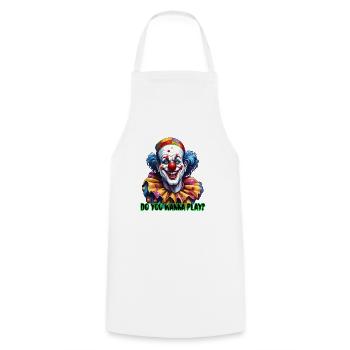 Clown / Circus / Carnival / Carnival / Playful - Cooking Apron - white - Front - AI Model Male 185 dark (185cm)