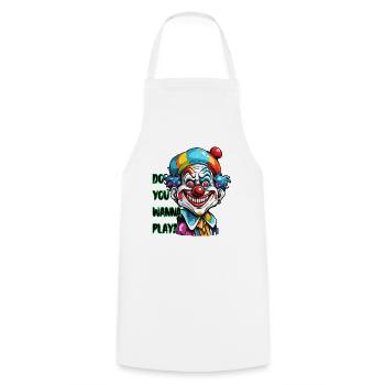 Clown / Circus / Carnival / Carnival / Playful - Cooking Apron - white - Front - AI Model Male 185 dark (185cm)