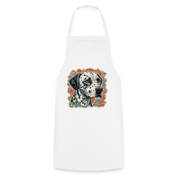 Dalmatien / Chien / Animal / Animal de compagnie / Aboiement - Tablier de cuisine - blanc - Devant - AI Model Male 185 dark (185cm)