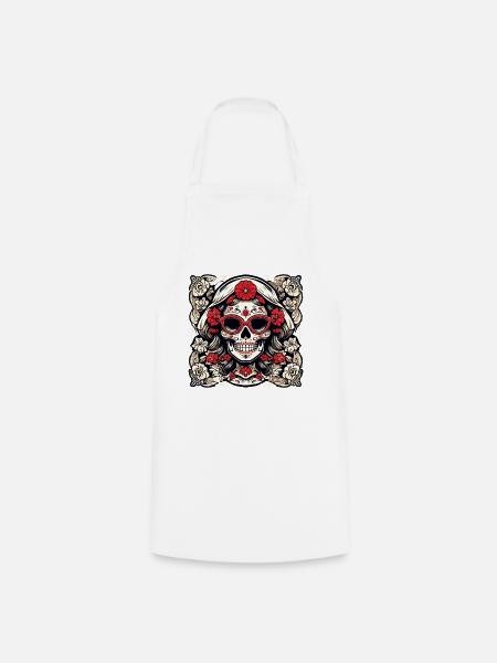 La Catrina / Dia de Muertos / Tattoo /Kultur - Kochschürze - Weiß