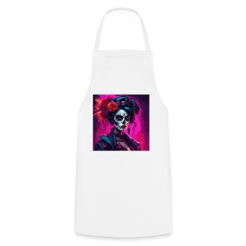 La Catrina/ Tattoo / Mexico / Skull / Skull - Cooking Apron - white - Front - AI Model Male 185 dark (185cm)
