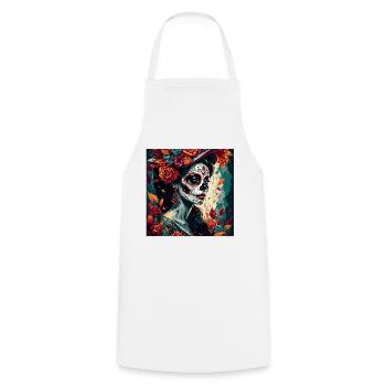La Catrina/ Tattoo / Mexico / Skull / Skull - Cooking Apron - white - Front - AI Model Male 185 dark (185cm)