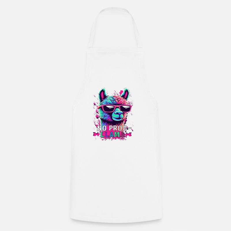 no probllama no problem lama alpaca alpaca sweet - Cooking Apron - white