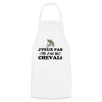 J peux pas j ai Cheval f - Tablier de cuisine - blanc - Devant - AI Model Male 185 dark (185cm)