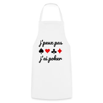 I can't I have Poker Card Game Humor - Kochschürze - Weiß - Vorne - AI Model Male 185 dark (185cm)