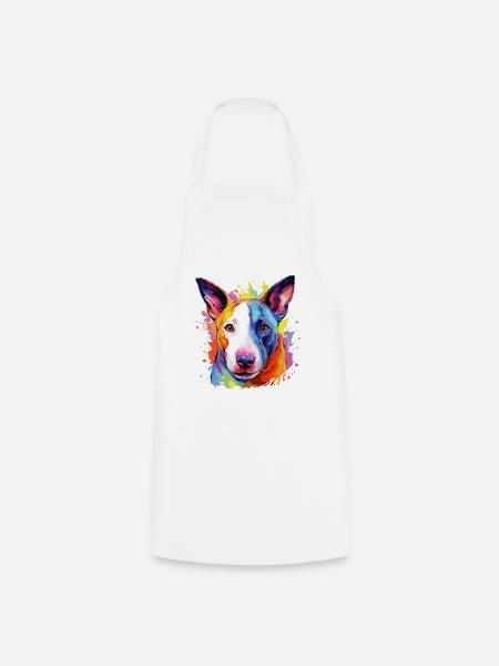 Bull Terrier Hund Motiv - Kochschürze - Weiß
