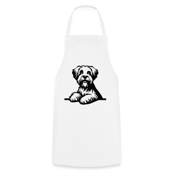 Dandie Dinmont Terrier - Tablier de cuisine - blanc - Devant - AI Model Male 185 dark (185cm)