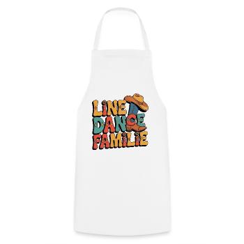 Line Dance Familie - Kochschürze - Weiß - Vorne - AI Model Male 185 dark (185cm)