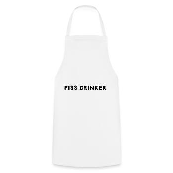 Piss Drinker 25 - Kochschürze - Weiß - Vorne - AI Model Male 185 dark (185cm)