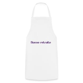 RETRAITE. RETRAITE. RETRAITEE. SENIOR. MAMIE. PAPY - Tablier de cuisine - blanc - Devant - AI Model Male 185 dark (185cm)