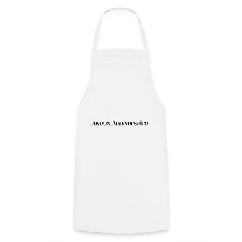 JOYEUX ANNIVERSAIRE. HAPPY BIRTHDAY. ANNIVERSAIRE. - Tablier de cuisine - blanc - Devant - AI Model Male 185 dark (185cm)