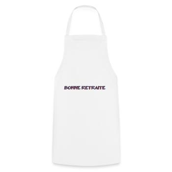 RETRAITE. RETRAITE. RETRAITEE. SENIOR. MAMIE. PAPY - Tablier de cuisine - blanc - Devant - AI Model Male 185 dark (185cm)