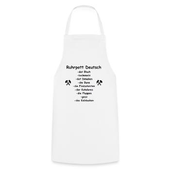 Ruhrpott allemand, dictons, disant Ruhrgebiet, humour - Tablier de cuisine - blanc - Devant - AI Model Male 185 dark (185cm)