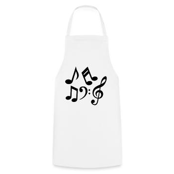 Musik Noten - Kochschürze - Weiß - Vorne - AI Model Male 185 dark (185cm)