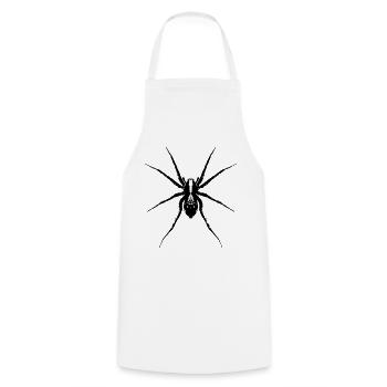 Spider / Wolf Spider - Cooking Apron - white - Front - AI Model Male 185 dark (185cm)