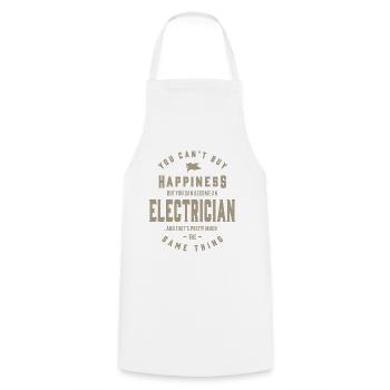 Électricien - Tablier de cuisine - blanc - Devant - AI Model Male 185 dark (185cm)