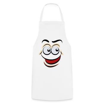 Cartoon Faces - Cooking Apron - white - Front - AI Model Male 185 dark (185cm)