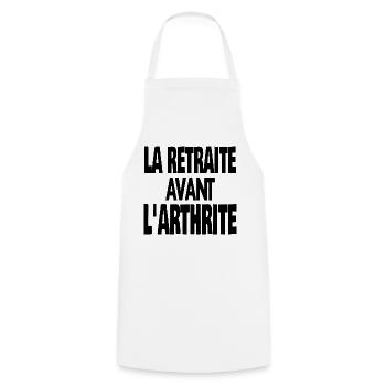 la retraite avant l'arthrite - Tablier de cuisine - blanc - Devant - AI Model Male 185 dark (185cm)