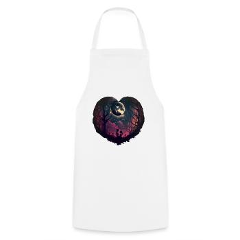 Heart Moon Forest Couple Valentine's Day Love - Cooking Apron - white - Front - AI Model Male 185 dark (185cm)