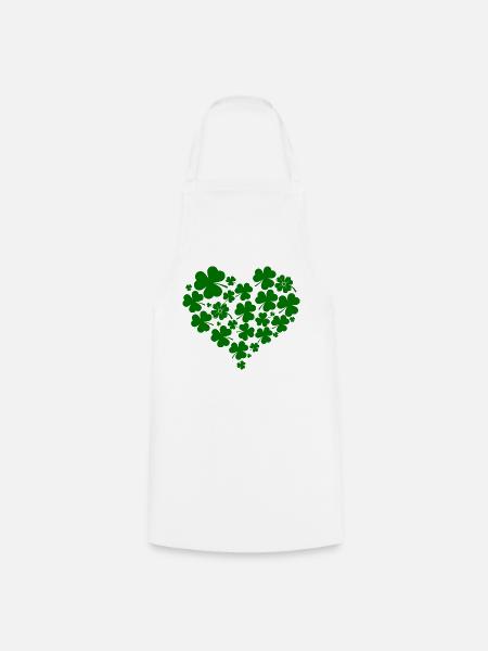 Clover Heart Saint-Patrick - Tablier de cuisine - blanc