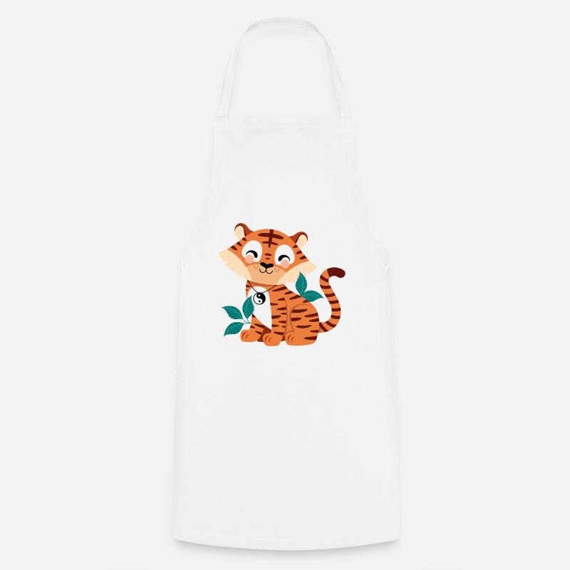cute tiger - Cooking Apron - white