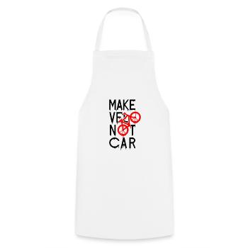 MAKE VÉLO NOT CAR ! (cyclisme) - Tablier de cuisine - blanc - Devant - AI Model Male 185 dark (185cm)