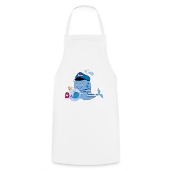 Baleines - Tablier de cuisine - blanc - Devant - AI Model Male 185 dark (185cm)