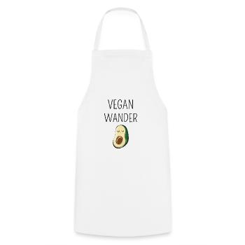 Veganer Spaziergang - Kochschürze - Weiß - Vorne - AI Model Male 185 dark (185cm)