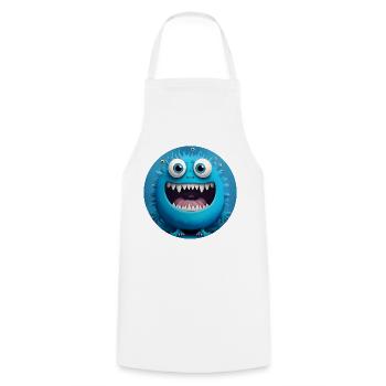 Cute Monster - Cooking Apron - white - Front - AI Model Male 185 dark (185cm)