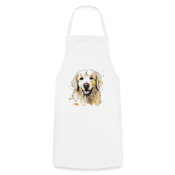 Golden Retriever - Kochschürze - Weiß - Vorne - AI Model Male 185 dark (185cm)