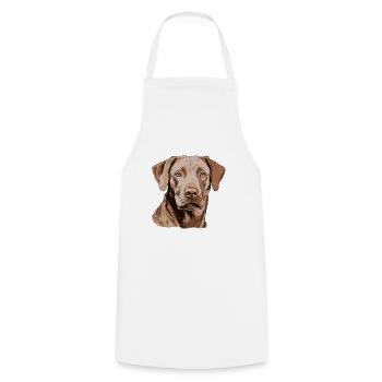 Chesapeake Bay Retriever - Kochschürze - Weiß - Vorne - AI Model Male 185 dark (185cm)