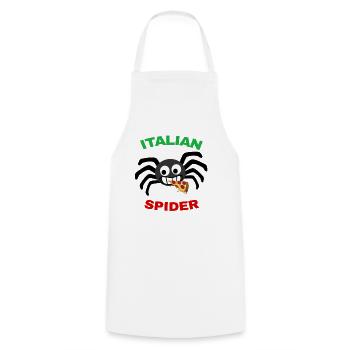 spider araignée rigolote italie - Tablier de cuisine - blanc - Devant - AI Model Male 185 dark (185cm)