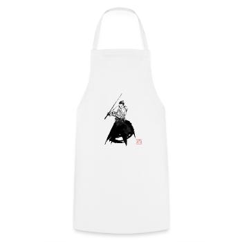 Samurai Finishing Fight - Cooking Apron - white - Front - AI Model Male 185 dark (185cm)