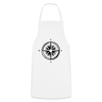 Boussole Voilier Nautique Marinier - Tablier de cuisine - blanc - Devant - AI Model Male 185 dark (185cm)