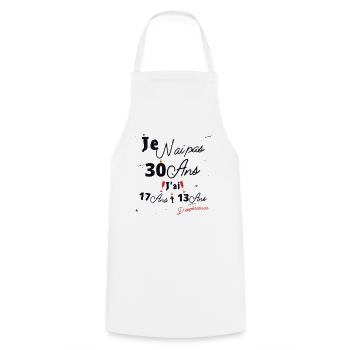 Je n'Ai Pas 30 Ans Cadeau d'anniversaire - Tablier de cuisine - blanc - Devant - AI Model Male 185 dark (185cm)