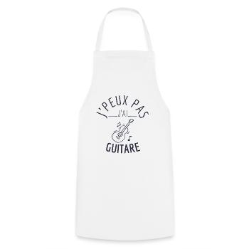 J peux pas j ai guitare - Tablier de cuisine - blanc - Devant - AI Model Male 185 dark (185cm)