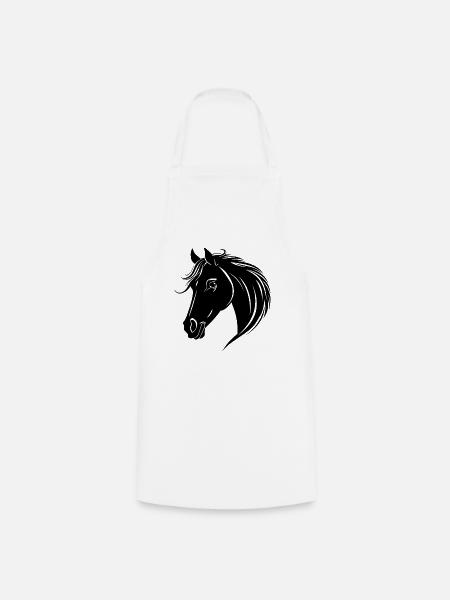 Pferd Pferdekopf Pony - Kochschürze - Weiß