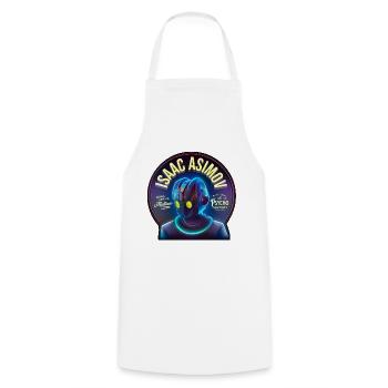 Isaac Asimov - Cooking Apron - white - Front - AI Model Male 185 dark (185cm)