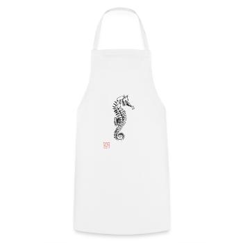 sea horse - Cooking Apron - white - Front - AI Model Male 185 dark (185cm)