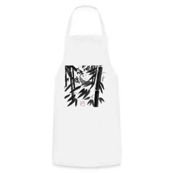 Panda in Forest - Cooking Apron - white - Front - AI Model Male 185 dark (185cm)