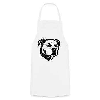 Pitbull - Tablier de cuisine - blanc - Devant - AI Model Male 185 dark (185cm)